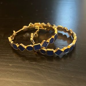 Kate Spade New York Royal Blue Hoop Earrings